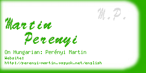 martin perenyi business card
